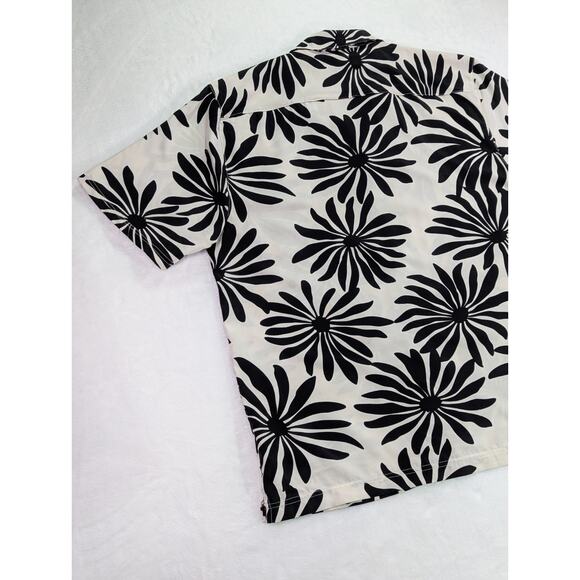 Good Vibes by Drill Size XL Black & White Hawaiian Button Up Short Sleeve Shirt - Picture 10 of 12